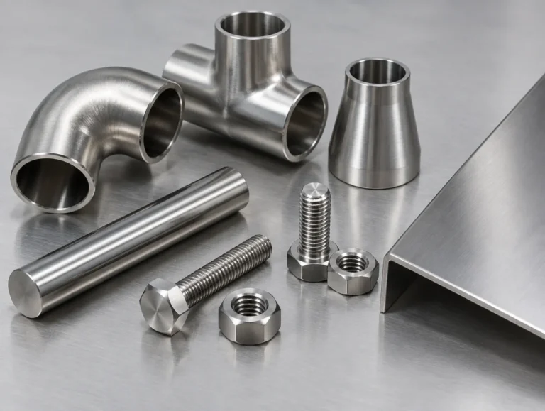 Stainless steel pipe fittings, bolts, nuts, round bar and sheet
