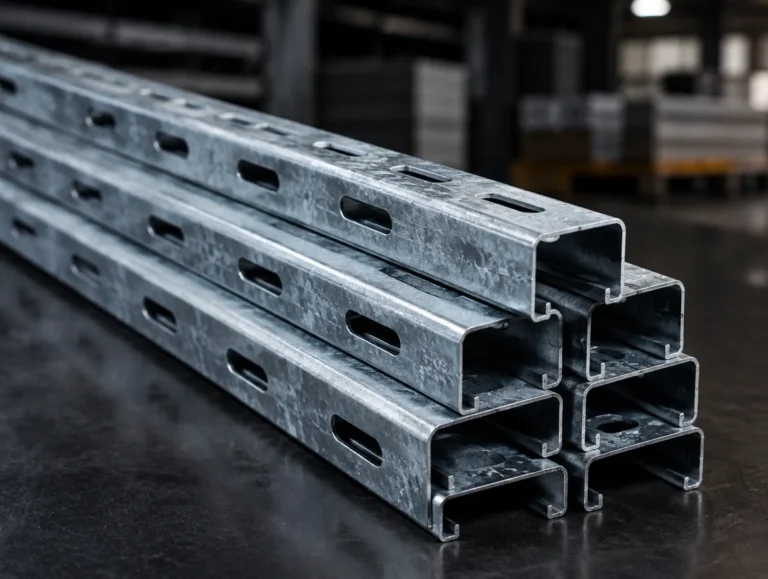 Industrial slotted metal channel